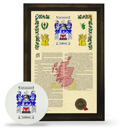 Lockheord Framed Armorial History and Mouse Pad - Brown