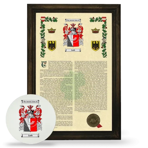 Loeb Framed Armorial History and Mouse Pad - Brown