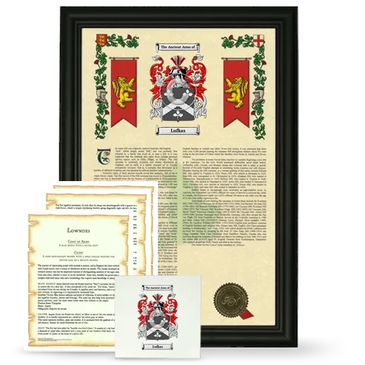 Lufkas Framed Armorial, Symbolism and Large Tile - Black