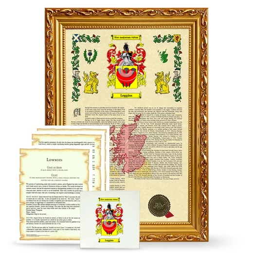 Loggins Framed Armorial, Symbolism and Large Tile - Gold