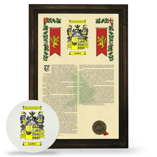 Lombert Framed Armorial History and Mouse Pad - Brown