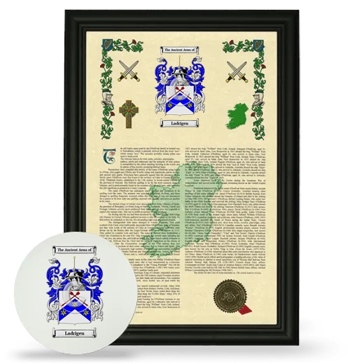 Ladrigen Framed Armorial History and Mouse Pad - Black