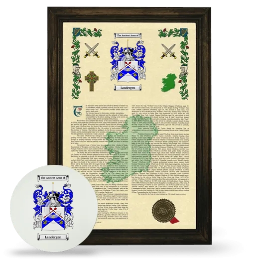 Landergen Framed Armorial History and Mouse Pad - Brown