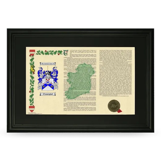 O'Lunergind Deluxe Armorial Landscape Framed- Black