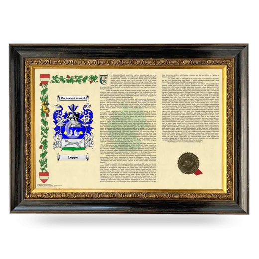 Loppo Armorial Landscape Framed - Heirloom