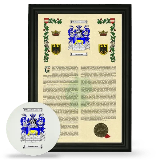 Lorentzen Framed Armorial History and Mouse Pad - Black