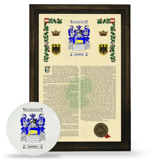 Lorentzen Framed Armorial History and Mouse Pad - Brown