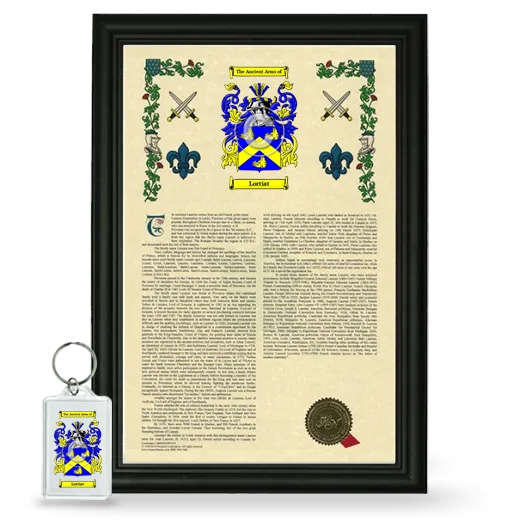 Lortiat Framed Armorial History and Keychain - Black