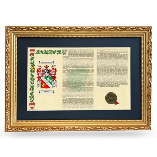 Lazore Deluxe Armorial Landscape Framed - Gold