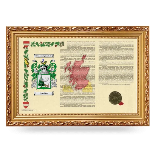 Lowdint Armorial Landscape Framed - Gold