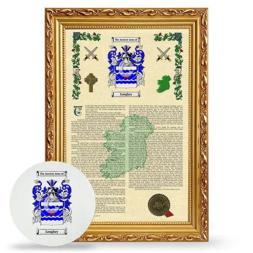 Loughry Framed Armorial History and Mouse Pad - Gold