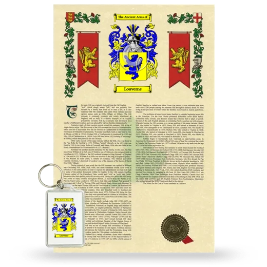 Louverne Armorial History and Keychain Package