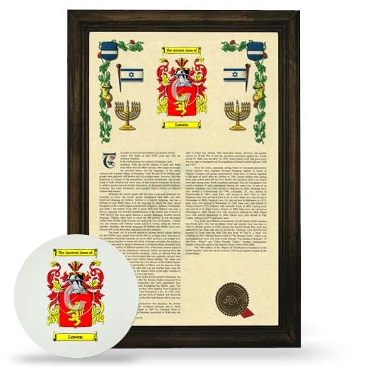 Lowen Framed Armorial History and Mouse Pad - Brown