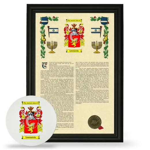 Lowenstein Framed Armorial History and Mouse Pad - Black