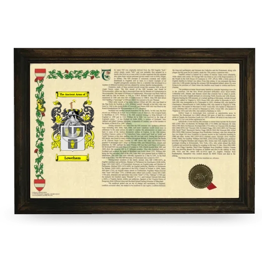 Loweham Armorial Landscape Framed - Brown