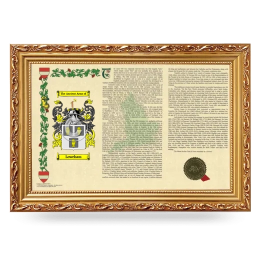 Loweham Armorial Landscape Framed - Gold