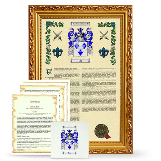 Loy Framed Armorial, Symbolism and Large Tile - Gold