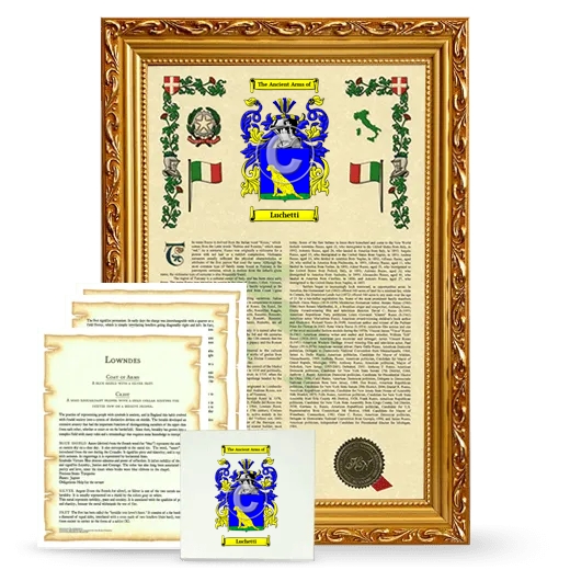 Luchetti Framed Armorial, Symbolism and Large Tile - Gold