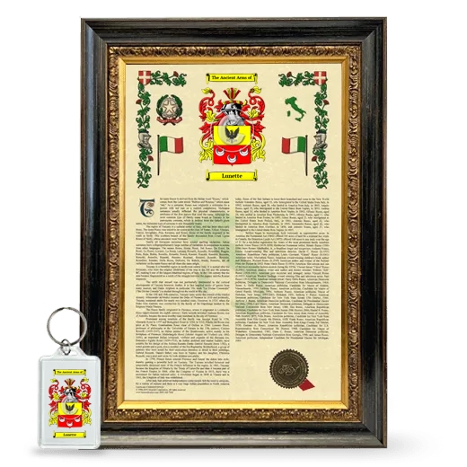 Lunette Framed Armorial History and Keychain - Heirloom