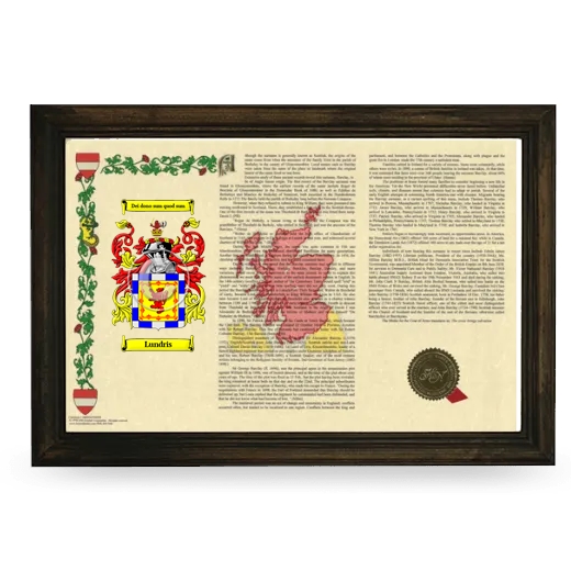 Lundris Armorial Landscape Framed - Brown