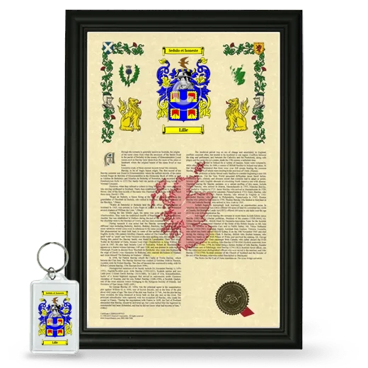 Lille Framed Armorial History and Keychain - Black