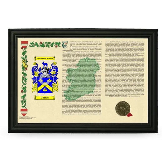 O'Lynch Armorial Landscape Framed - Black