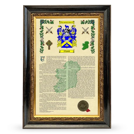 O'Lynch Armorial History Framed - Heirloom