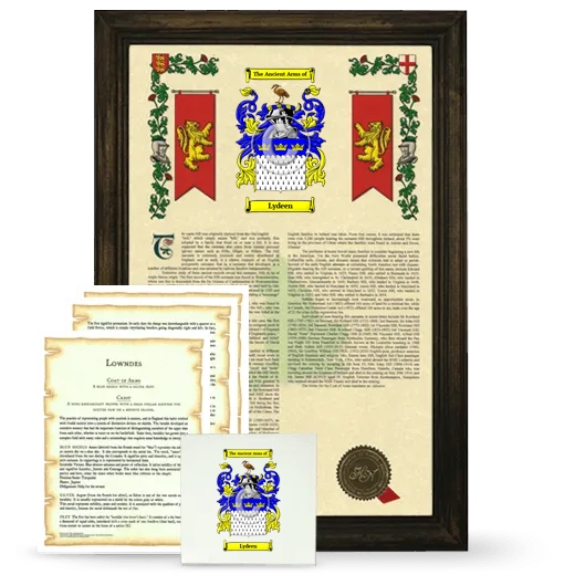 Lydeen Framed Armorial, Symbolism and Large Tile - Brown