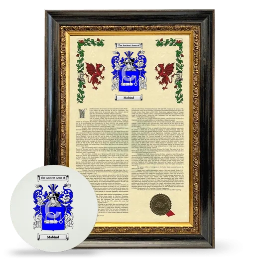 Mabind Framed Armorial History and Mouse Pad - Heirloom