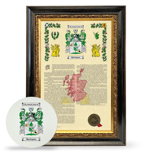 MacCapwn Framed Armorial History and Mouse Pad - Heirloom