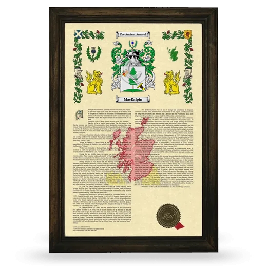 MacKalpin Armorial History Framed - Brown