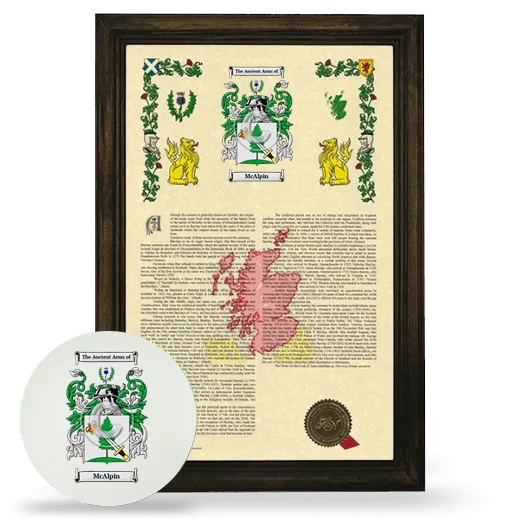 McAlpin Framed Armorial History and Mouse Pad - Brown