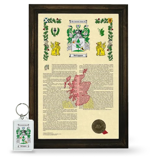 McCappyn Framed Armorial History and Keychain - Brown