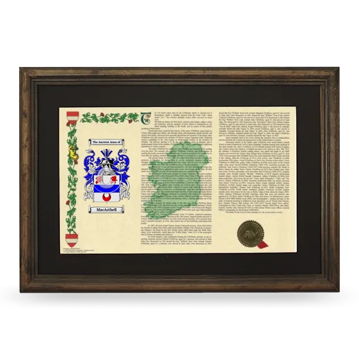 MacArthell Deluxe Armorial Landscape Framed - Brown