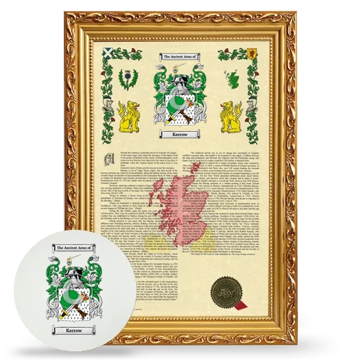 Karrow Framed Armorial History and Mouse Pad - Gold
