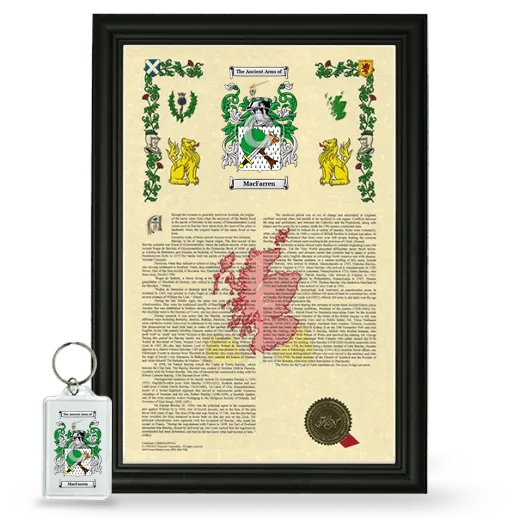 MacFarren Framed Armorial History and Keychain - Black