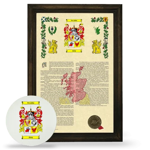 Atey Framed Armorial History and Mouse Pad - Brown