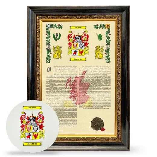MacAttur Framed Armorial History and Mouse Pad - Heirloom