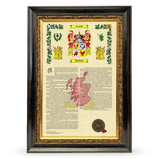 MacEntie Armorial History Framed - Heirloom