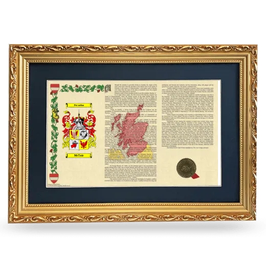 McTair Deluxe Armorial Landscape Framed - Gold