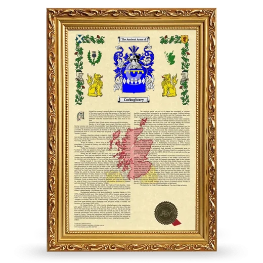 Cockughtrey Armorial History Framed - Gold