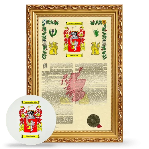 MacBrain Framed Armorial History and Mouse Pad - Gold