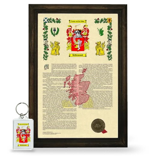 McBrouomb Framed Armorial History and Keychain - Brown