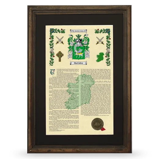 MacCafery Deluxe Armorial Framed - Brown