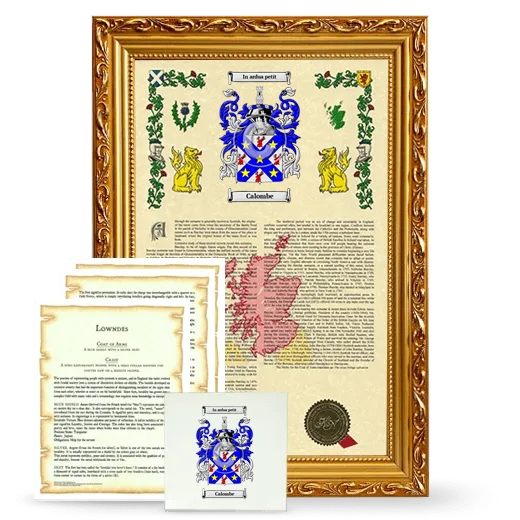 Calombe Framed Armorial, Symbolism and Large Tile - Gold