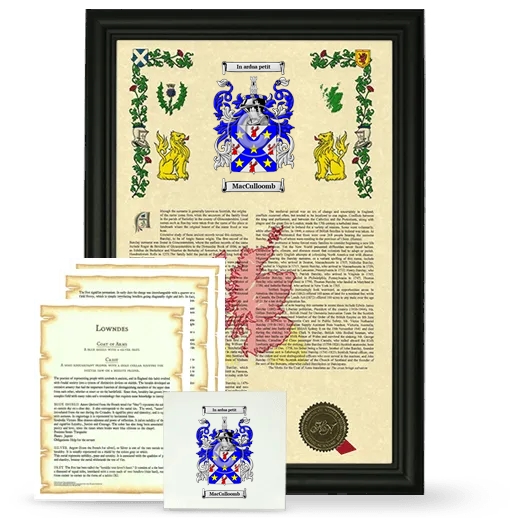 MacCulloomb Framed Armorial, Symbolism and Large Tile - Black