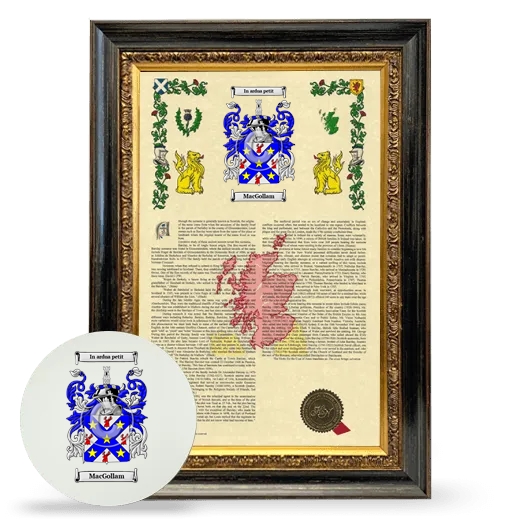 MacGollam Framed Armorial History and Mouse Pad - Heirloom