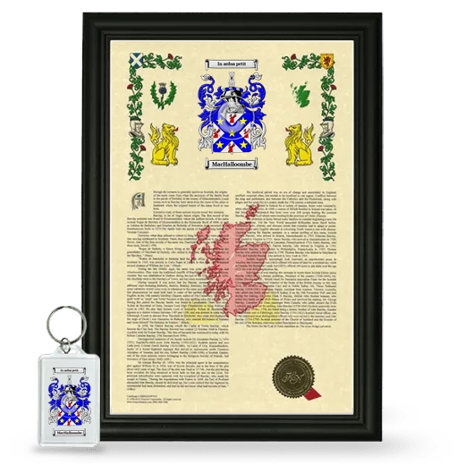 MacHalloombe Framed Armorial History and Keychain - Black