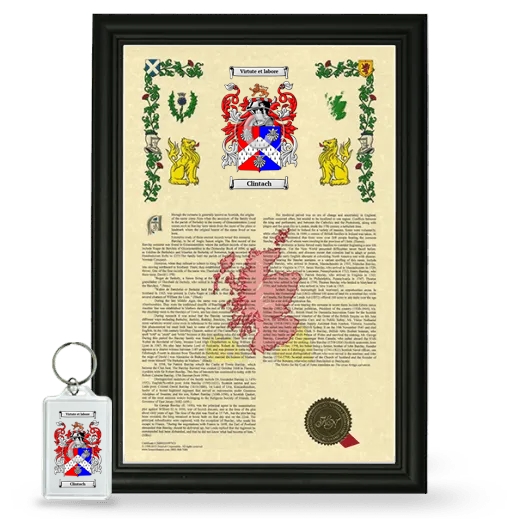 Clintach Framed Armorial History and Keychain - Black