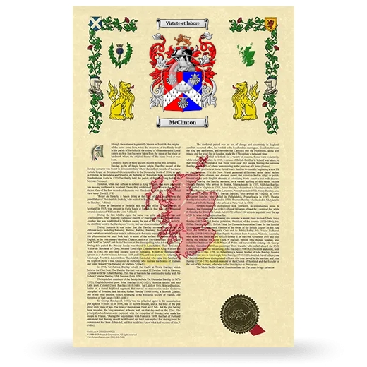 McClinton Armorial History with Coat of Arms